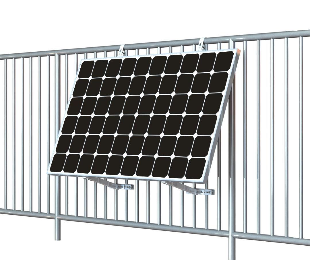 Railing-Post Adjustable PV Bracket (15–30° Tilt, No-Drill Installation for Balcony & Terrace)