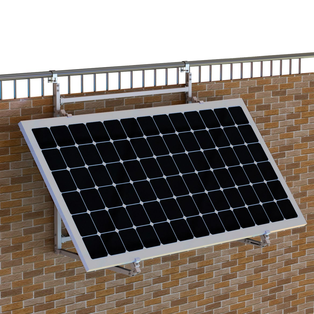 Universal 3-Way Adjustable PV Bracket (30–43° Tilt, Multi-Scenario Mount for Balcony, Flat & Wall)